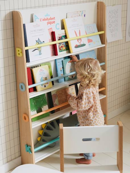 Présentoir à livres Books blanc/bois 1 - vertbaudet enfant 