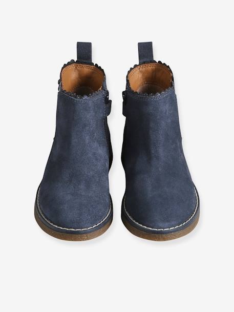 Boots enfant fille cuir élastiquées et zippées bordeaux+camel+marine+or+vert 14 - vertbaudet enfant 