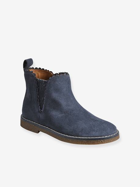 Boots enfant fille cuir élastiquées et zippées bordeaux+camel+marine+or+vert 11 - vertbaudet enfant 