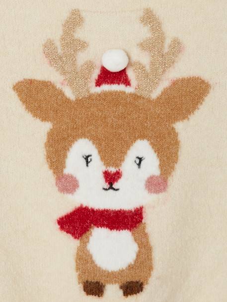 Pull de Noël renne détails brillants bébé beige poudré 3 - vertbaudet enfant 