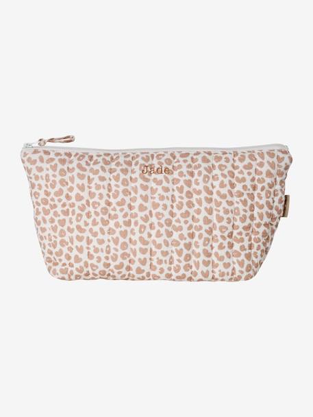 Trousse de toilette enfant en gaze de coton Babylone+bleu grisé+imprimé fleurs grenier+Lovely Leo 19 - vertbaudet enfant 