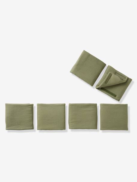 Tour de lit / tour de parc pare-chocs en gaze de coton uni olive+taupe 2 - vertbaudet enfant 