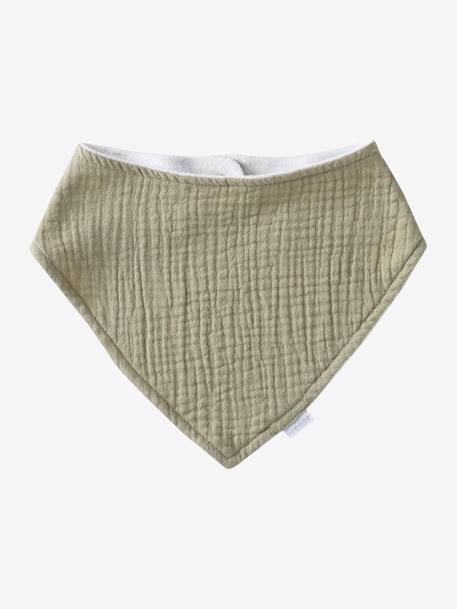 Lot 3 bavoirs bandanas en gaze de coton Babylone+Bord de mer+Broceliande+Dans les bois+Hanoi+Hérisson+Hygge+lot renard+Mon coeur+Tanzanie 3 - vertbaudet enfant 