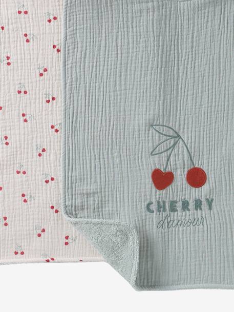 Lot de 2 bavoirs en gaze de coton CHERRY Cherry 4 - vertbaudet enfant 