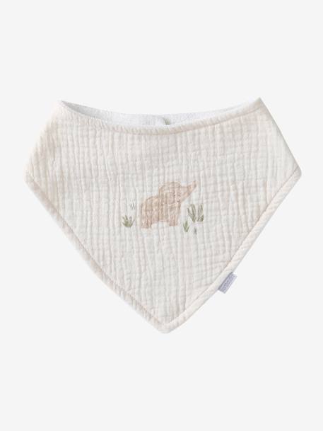 Lot 3 bavoirs bandanas en gaze de coton Babylone+Bord de mer+Broceliande+Dans les bois+Hanoi+Hérisson+Hygge+lot renard+Mon coeur+Tanzanie 2 - vertbaudet enfant 