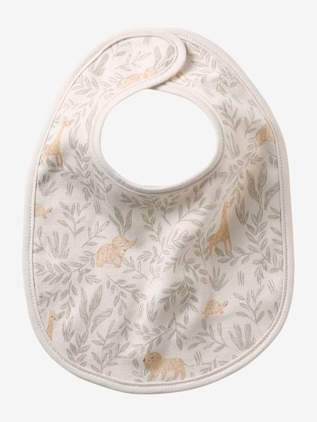 Lot 7 bavoirs naissance en coton bio* Babylone+ficelle+Hérisson+rose pâle+Tanzanie+vert d'eau 4 - vertbaudet enfant 