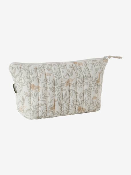 Trousse de toilette enfant en gaze de coton Babylone+bleu grisé+imprimé fleurs grenier+Lovely Leo 3 - vertbaudet enfant 