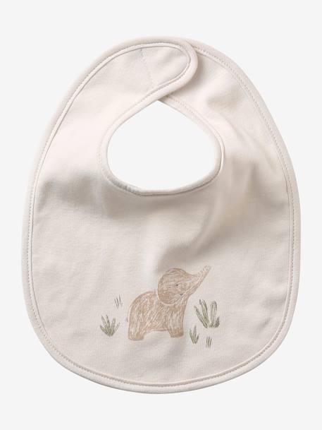 Lot 7 bavoirs naissance en coton bio* Babylone+ficelle+Hérisson+rose pâle+Tanzanie+vert d'eau 6 - vertbaudet enfant 