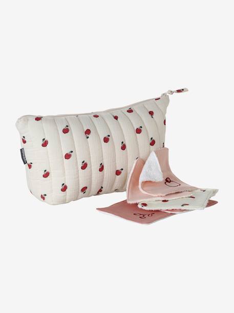 Trousse de toilette en gaze de coton bleu grisé+rose 8 - vertbaudet enfant 