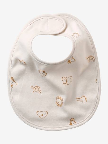 Lot 7 bavoirs naissance en coton bio* Babylone+ficelle+Hérisson+rose pâle+Tanzanie+vert d'eau 5 - vertbaudet enfant 