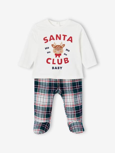 Pyjama Noël 2 pièces bébé ' Santa Club' Capsule famille écru 3 - vertbaudet enfant 