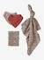 Coffret cadeau naissance 4 pièces : 2 bavoirs + 1 lange + 1 protège-carnet lot rose+multicolore 3 - vertbaudet enfant 