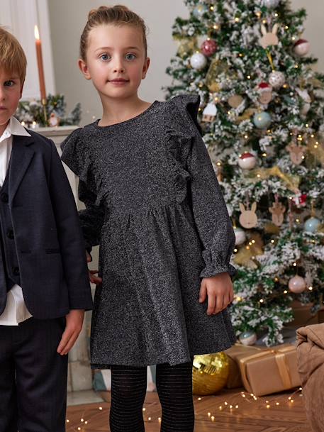 Robe en jersey scintillante anthracite 1 - vertbaudet enfant 