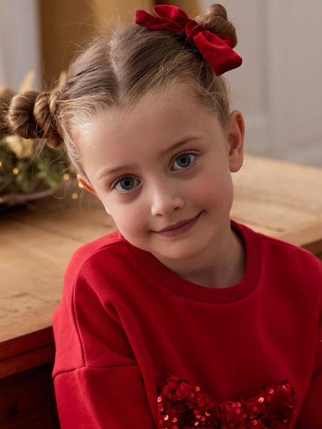 Ensemble serre-tête et barrette fille en velours anthracite+rouge 7 - vertbaudet enfant 