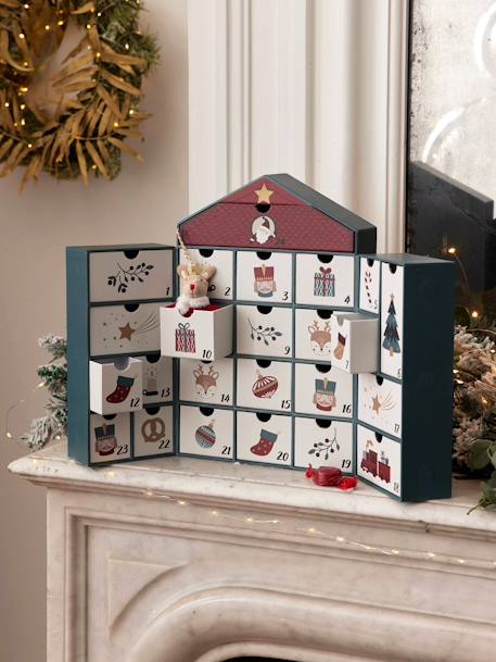Calendrier de l'Avent maison en carton vert imprimé 1 - vertbaudet enfant 