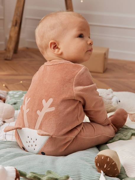 coffret Noël pyjama bébé et bavoir renne noix de pécan 2 - vertbaudet enfant 