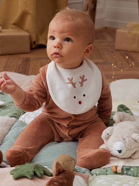coffret Noël pyjama bébé et bavoir renne noix de pécan 3 - vertbaudet enfant 