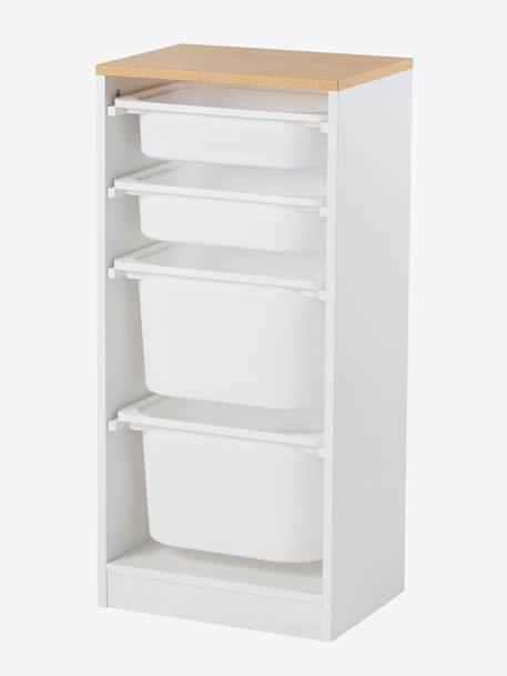 Meuble de rangement vertical avec bacs plastique blanc 2 - vertbaudet enfant 