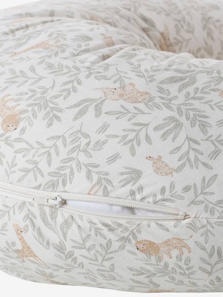 Coussin d'allaitement + housse de protection Bio Collection Babylone+Bleu foncé/étoiles+Cherry+ivoire imprimé végétal+Minisaurus+sable 5 - vertbaudet enfant 
