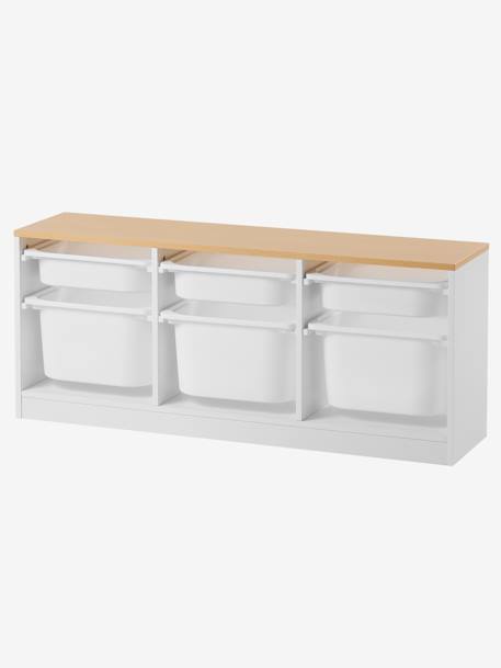 Meuble de rangement horizontal avec bac plastique blanc 2 - vertbaudet enfant 