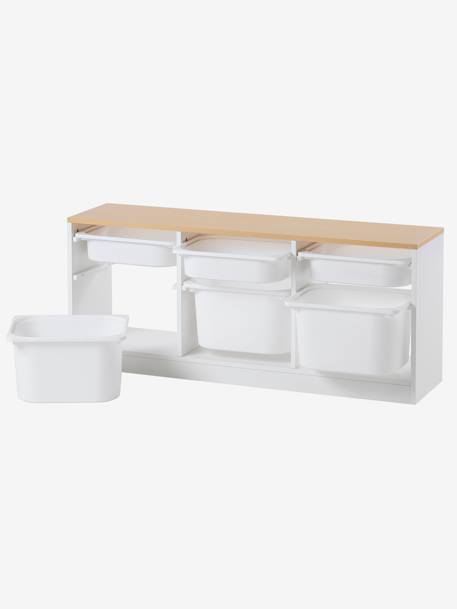 Meuble de rangement horizontal avec bac plastique blanc 3 - vertbaudet enfant 