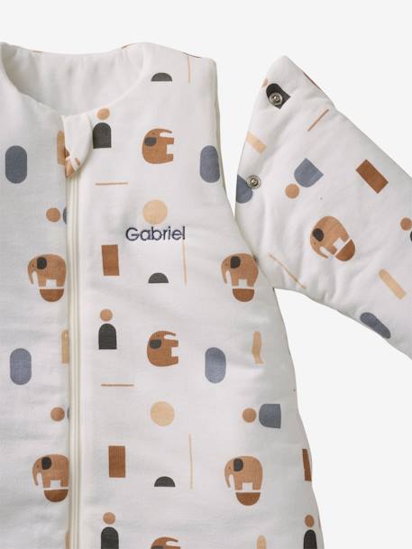 Combinaison PETIT ELEPHANT, manches longues amovibles blanc imprimé 5 - vertbaudet enfant 