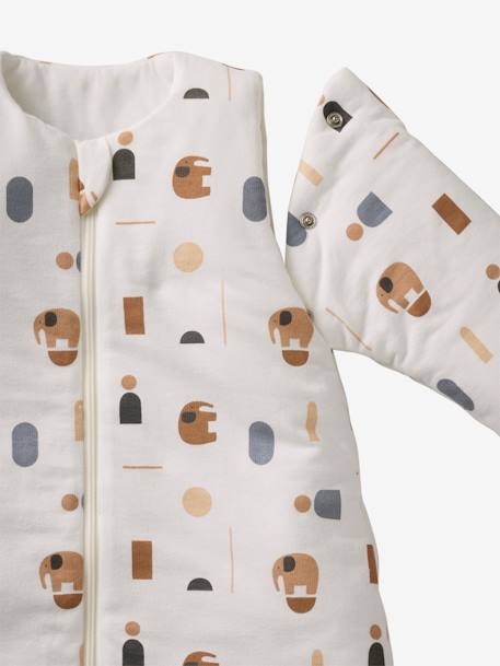 Combinaison PETIT ELEPHANT, manches longues amovibles blanc imprimé 6 - vertbaudet enfant 