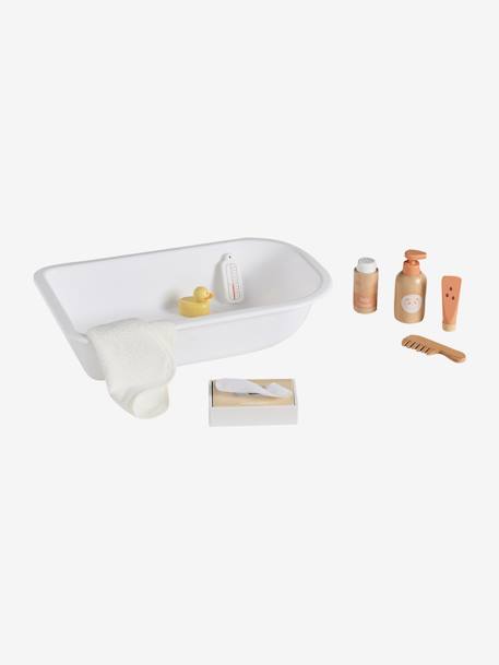 Set d'accessoires bain poupon en bois FSC® blanc 1 - vertbaudet enfant 