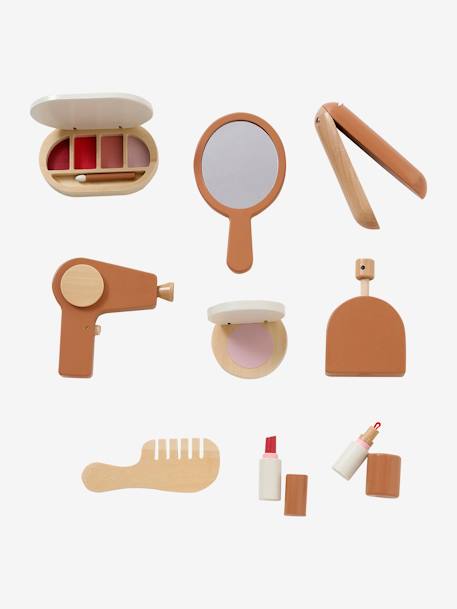 Coiffeuse + tabouret avec accessoires en bois FSC® caramel 5 - vertbaudet enfant 