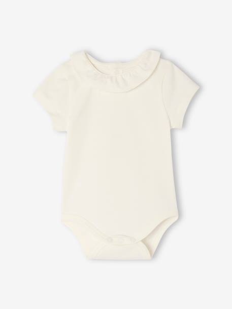Lot de 2 bodies bébé naissance col fantaisie manches courtes corail+vert sauge 2 - vertbaudet enfant 