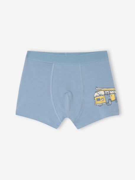 Lot de 5 boxers stretch garçon bleu ciel 2 - vertbaudet enfant 