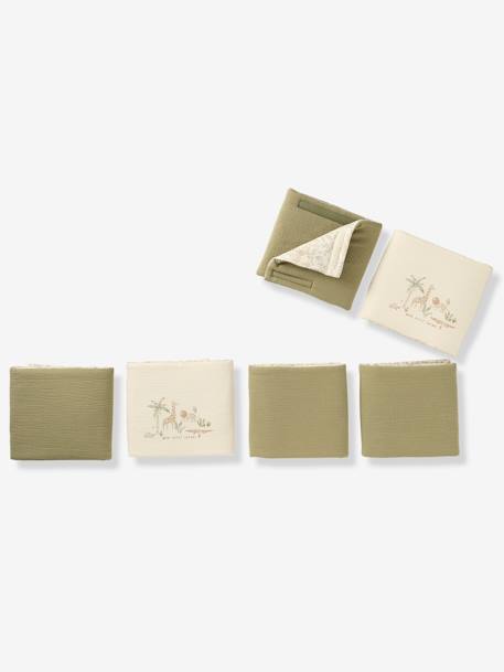 Tour de lit / tour de parc pare-chocs réversibles BABYLON beige imprimé 3 - vertbaudet enfant 