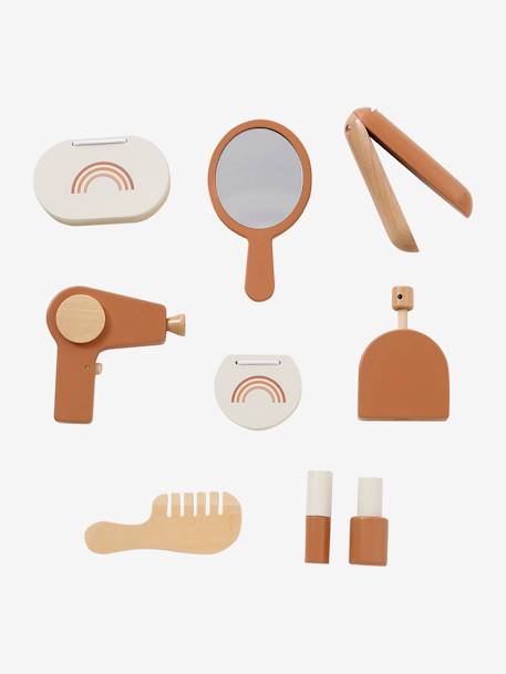 Coiffeuse + tabouret avec accessoires en bois FSC® caramel 4 - vertbaudet enfant 