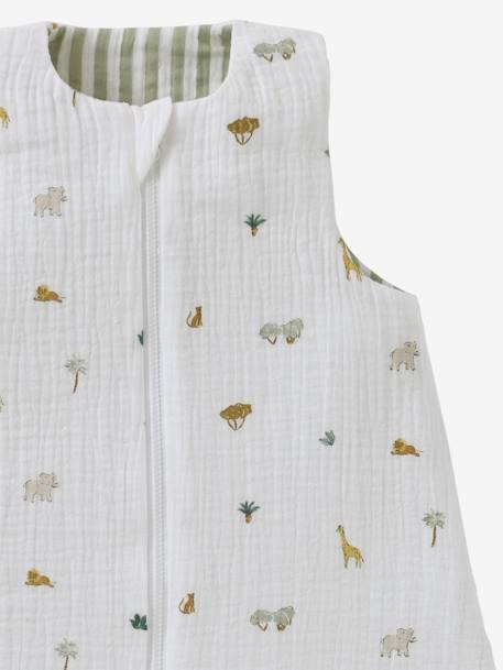 VERTBAUDET Gigoteuse Été Gaze Coton Bio Mini Zoo – Zip Intégral, TOG ≤1, Tailles 0-36 Mois