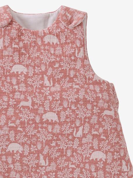 Gigoteuse en gaze de coton personnalisable DANS LES BOIS vert sauge+vieux rose 13 - vertbaudet enfant 