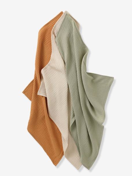 Lot de 3 langes unis en gaze de coton Bio* lot rose+multicolore 8 - vertbaudet enfant 