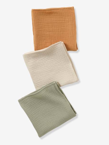 Lot de 3 langes unis en gaze de coton Bio* lot rose+multicolore 6 - vertbaudet enfant 
