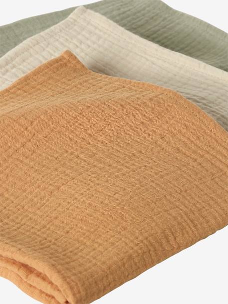Lot de 3 langes unis en gaze de coton Bio* lot rose+multicolore 13 - vertbaudet enfant 