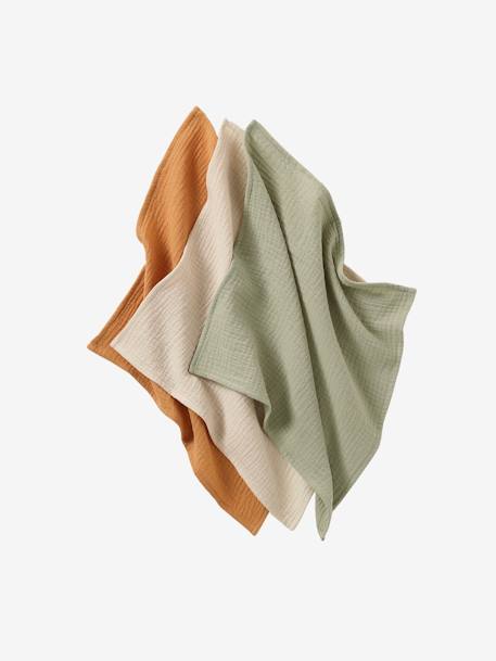 Lot de 3 langes unis en gaze de coton Bio* lot rose+multicolore 7 - vertbaudet enfant 