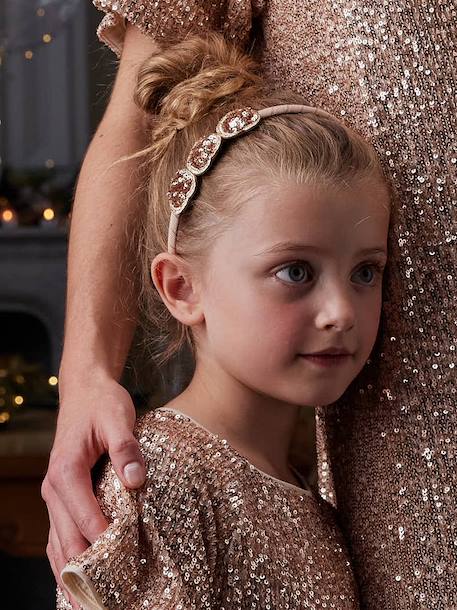 Serre-tête coeurs à sequins fille argent+or 4 - vertbaudet enfant 