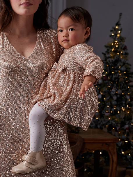 Robe bébé fille à sequins noël argent+or 9 - vertbaudet enfant 
