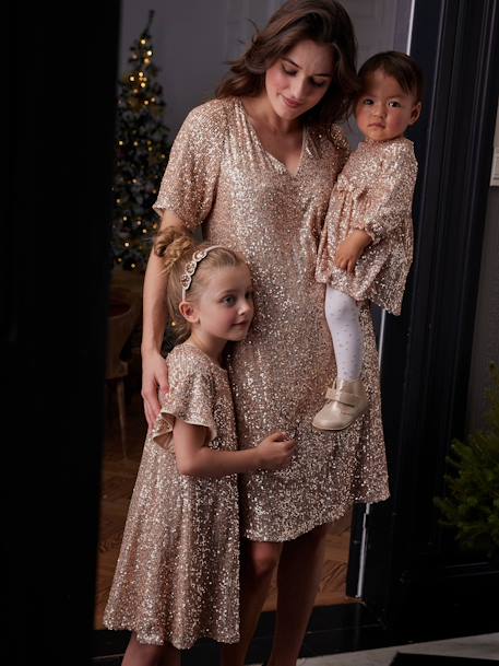 Robe bébé fille à sequins noël argent+or 10 - vertbaudet enfant 