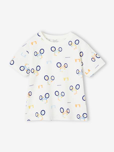 T-shirt motifs graphiques blanc imprimé 1 - vertbaudet enfant 