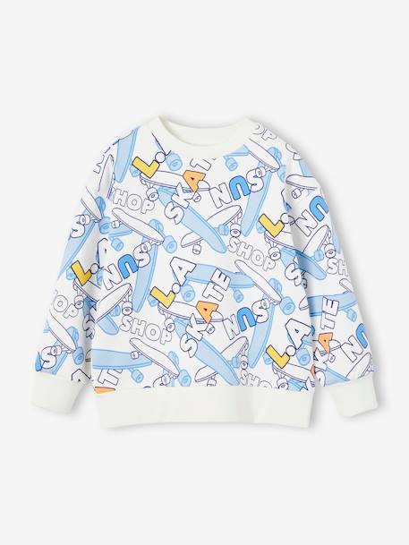 Sweat imprimé Skate blanc imprimé 2 - vertbaudet enfant 