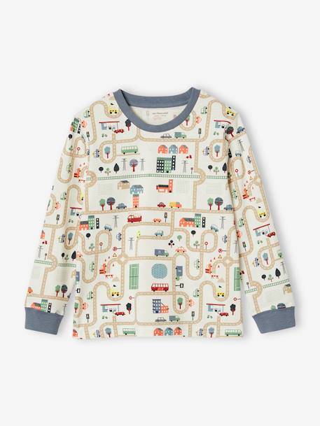Pyjama garçon imprimé circuit de voitures écru 4 - vertbaudet enfant 