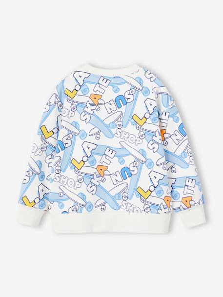 Sweat imprimé Skate blanc imprimé 3 - vertbaudet enfant 