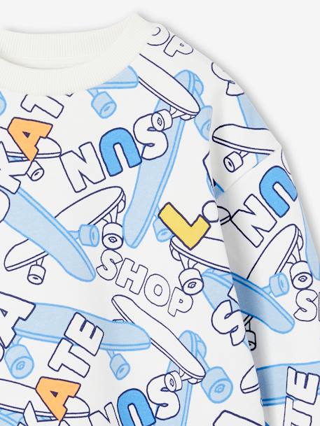 Sweat imprimé Skate blanc imprimé 4 - vertbaudet enfant 