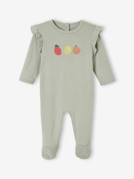 Lot de 2 pyjamas bébé fille pommes vert sauge 3 - vertbaudet enfant 