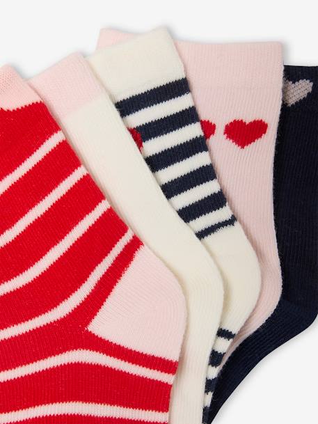 Lot de 5 paires de mi-chaussettes coeurs fille Assorties 3 - vertbaudet enfant 