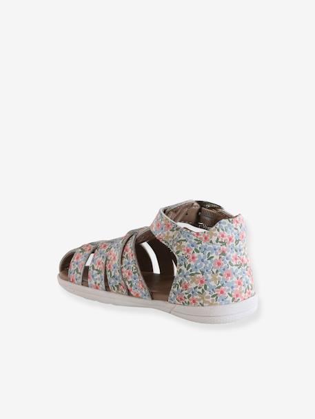 Sandales premiers pas bébé beige irisé+blanc imprimé+or 8 - vertbaudet enfant 